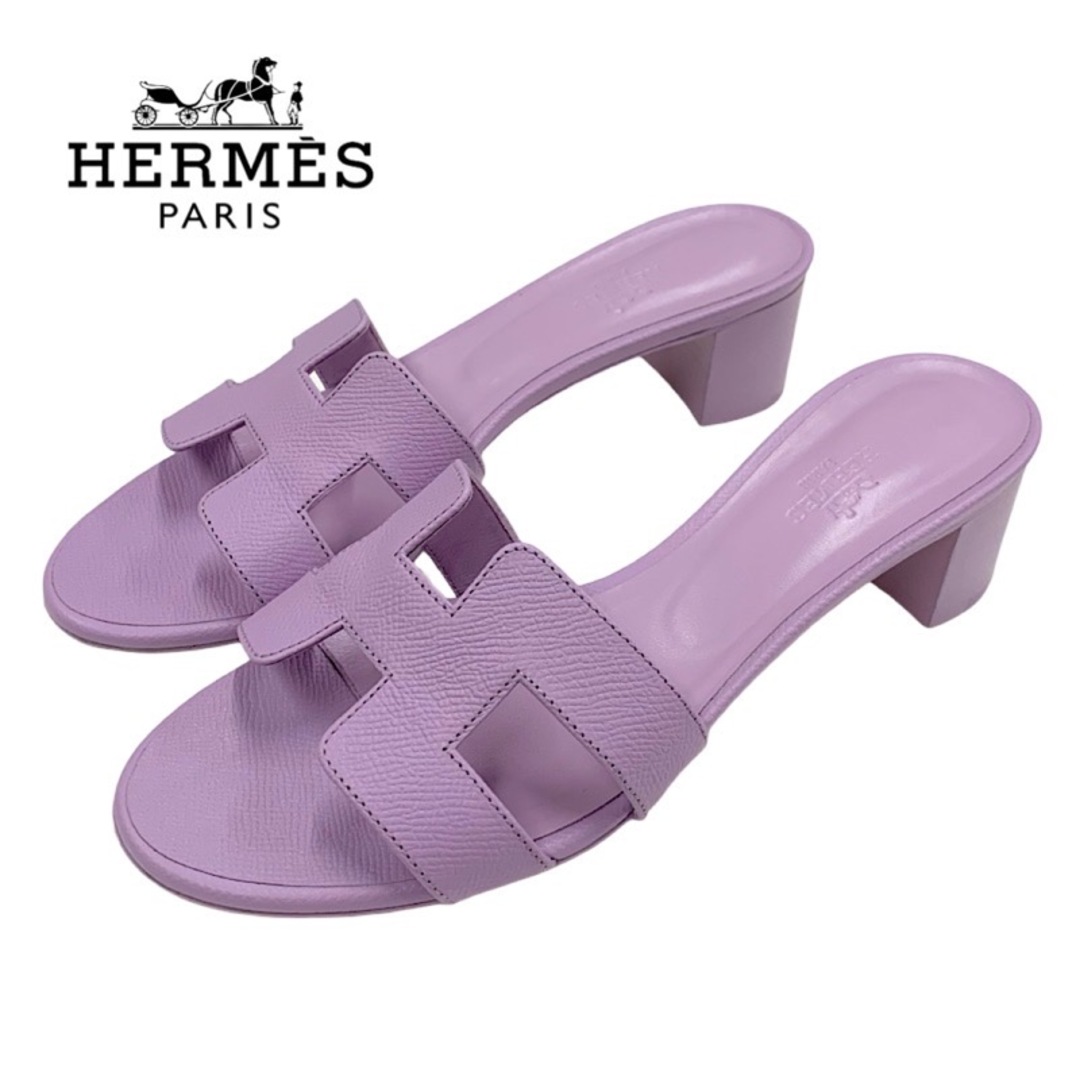 Hermes(エルメス)のエルメス HERMES オアジス サンダル 靴 シューズ レザー ライトパープル ミュール レディースの靴/シューズ(サンダル)の商品写真