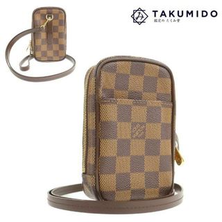 ルイヴィトン(LOUIS VUITTON)のルイヴィトン カメラケース ポーチ エテュイ オカピ N61738 中古 ダミエ エベヌ レザー LOUIS VUITTON 【中古】 | ショルダーバッグ 小物入れ ブランド ファッション ルイビトン LV レディース 茶 Aランク(その他)