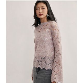 エイチアンドエム(H&M)のH&M ピンク　春ニット(ニット/セーター)