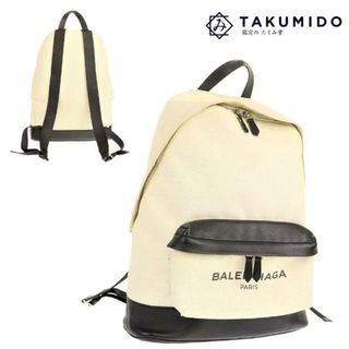 バレンシアガ(Balenciaga)のバレンシアガ バックパック リュックサック 中古 392007 ホワイト ブラック キャンバス レザー BALENCIAGA 【中古】 |  カバン 鞄 ユニセックス ファッション 白 黒 ABランク(バッグパック/リュック)