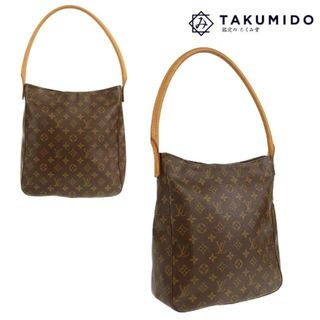 ルイヴィトン(LOUIS VUITTON)のルイヴィトン ワンショルダーバッグ ルーピング GM 中古 M51145 モノグラムライン ブラウン レザー LOUIS VUITTON 【中古】 | 肩掛け カバン バック シンプル レディース 茶 鞄 LV ルイビトン ブランド ABランク(ショルダーバッグ)