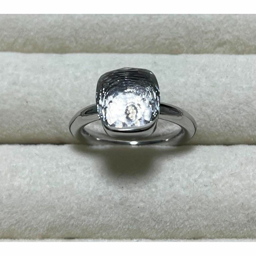 049透明×シルバーキャンディーリング指輪ストーン ポメラート風ヌードリング レディースのアクセサリー(リング(指輪))の商品写真