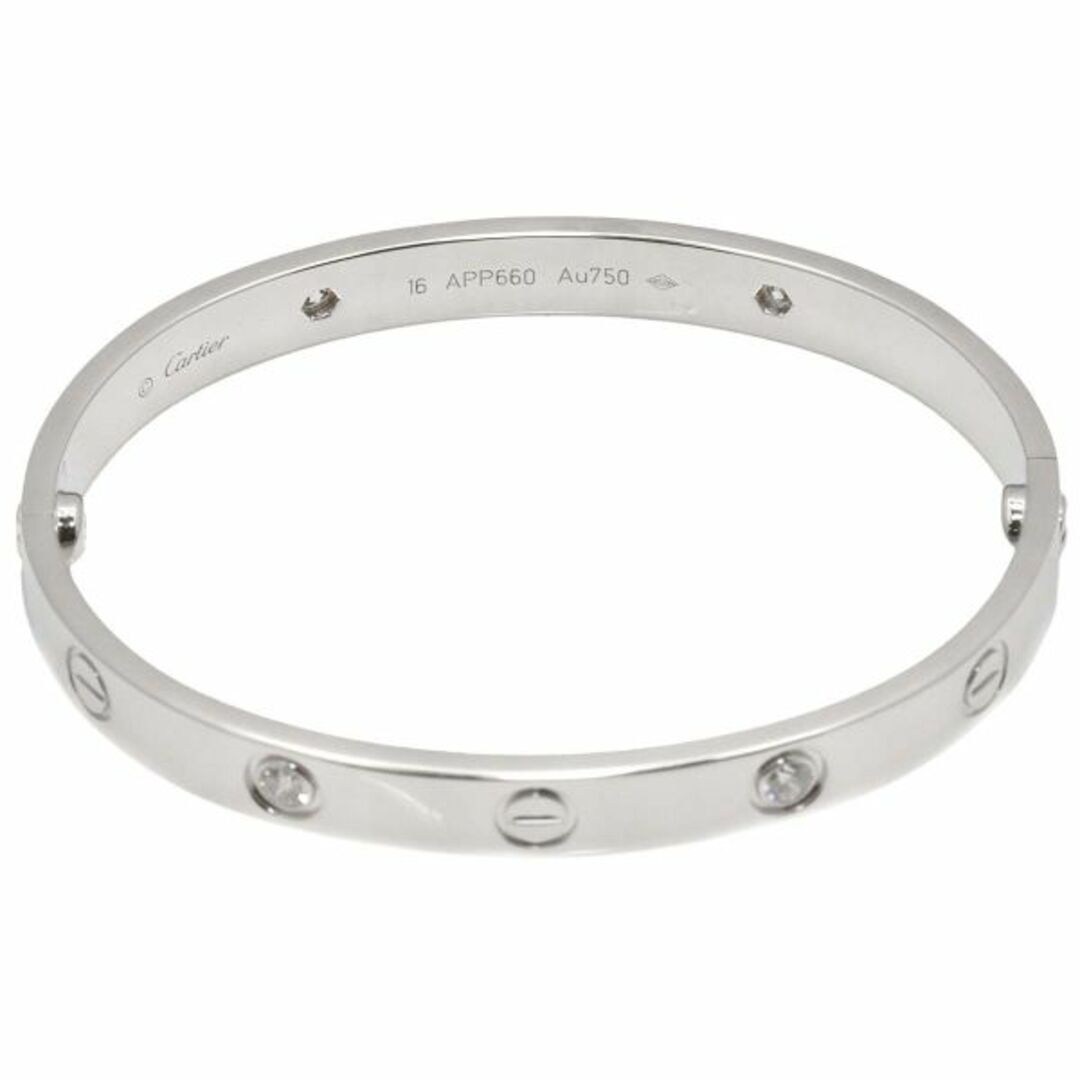 Cartier(カルティエ)のカルティエ Cartier ラブ ブレス ハーフ ダイヤ 4P #16 K18 WG 750 ブレスレット【証明書付き】 VLP 90220312 レディースのアクセサリー(ブレスレット/バングル)の商品写真