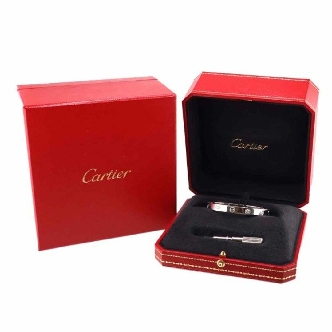 Cartier(カルティエ)のカルティエ Cartier ラブ ブレス ハーフ ダイヤ 4P #16 K18 WG 750 ブレスレット【証明書付き】 VLP 90220312 レディースのアクセサリー(ブレスレット/バングル)の商品写真
