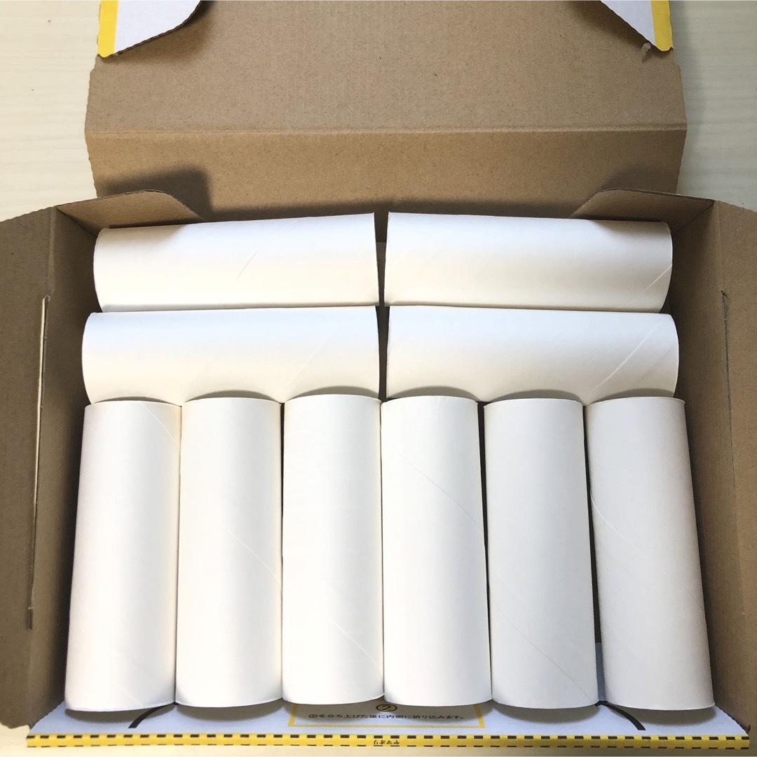 トイレットペーパーの芯　白10本　紙管　工作　創作　材料 ハンドメイドの素材/材料(各種パーツ)の商品写真