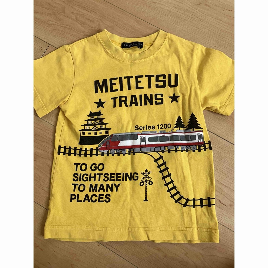 電車柄Tシャツ120cm キッズ/ベビー/マタニティのキッズ服男の子用(90cm~)(Tシャツ/カットソー)の商品写真