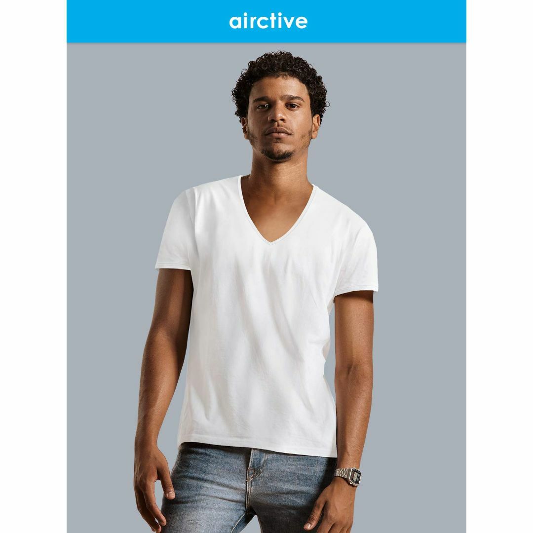 fun. インナーシャツ 3枚セット Vネック メンズ エアクティブシリーズ 夏 メンズのファッション小物(その他)の商品写真