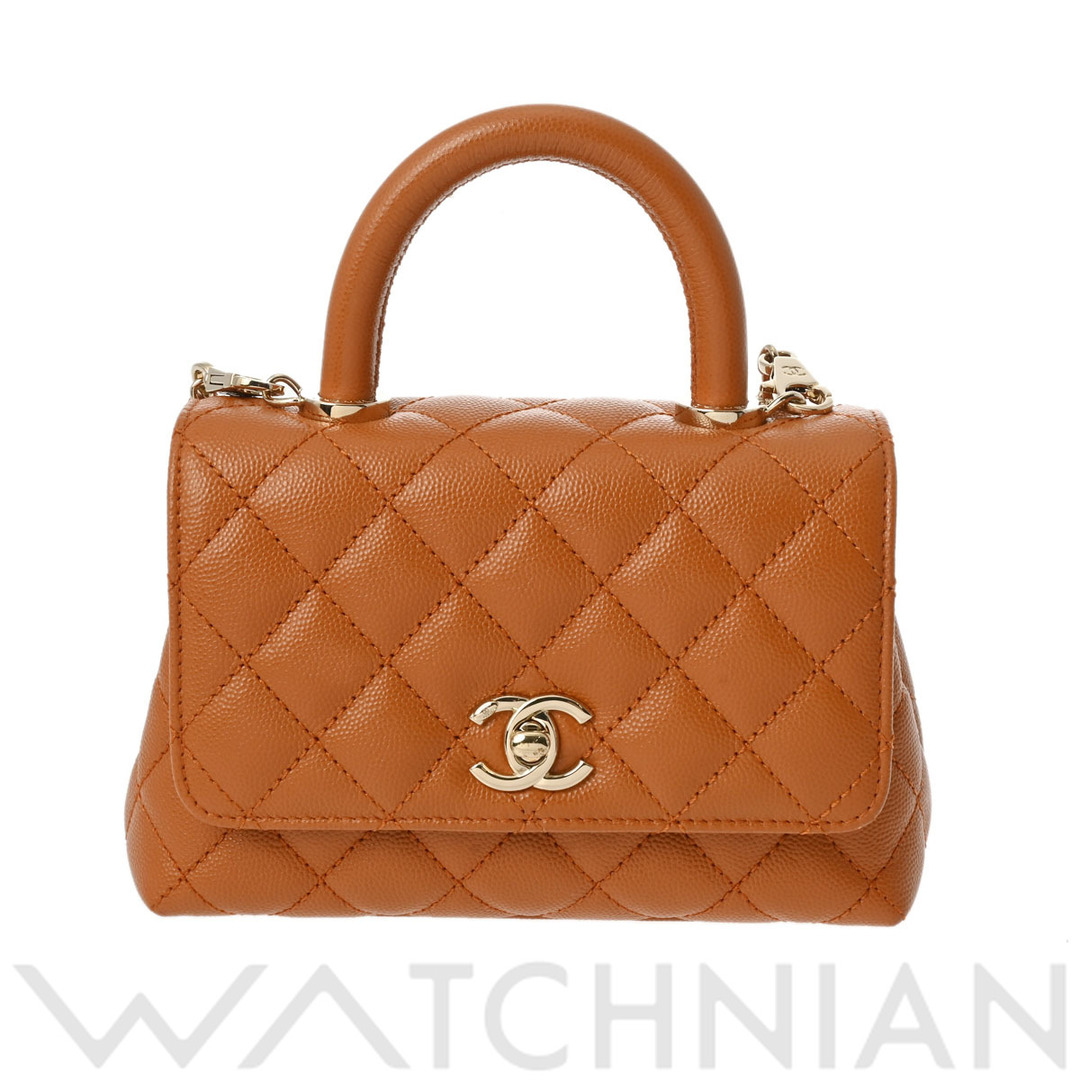 CHANEL(シャネル)の中古 シャネル CHANEL AS2215 ランダム品番 レディース ハンドバッグ マトラッセ ブラウン /ゴールド金具 グレインドカーフスキン レディースのバッグ(ハンドバッグ)の商品写真