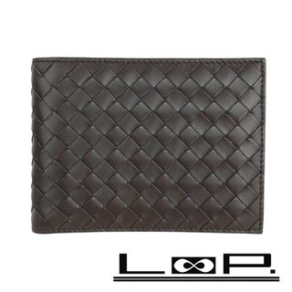 ボッテガヴェネタ(Bottega Veneta)の■新同■　ボッテガヴェネタ 二つ折り 財布 サイフ イントレチャート ダークブラウン レザー 【137877】(折り財布)