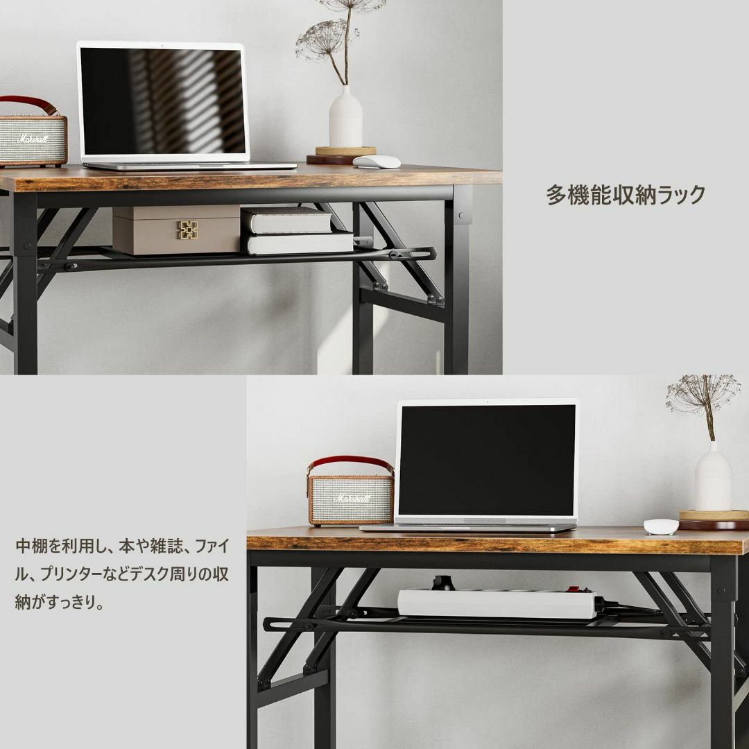 【サイズ:定番（USB＆コンセントなし）_色:アンティークブラウン】FryLR  インテリア/住まい/日用品のオフィス家具(オフィス/パソコンデスク)の商品写真