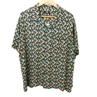 ステューシー(STUSSY)のステューシー STUSSY 美品 開襟シャツ 半袖 総柄 レーヨン M グレー系(シャツ)