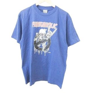 ラディアル(RADIALL)のラディアル ロゴ プリント Tシャツ ドクロ 半袖 クルーネック 薄手 L 青(Tシャツ/カットソー(半袖/袖なし))