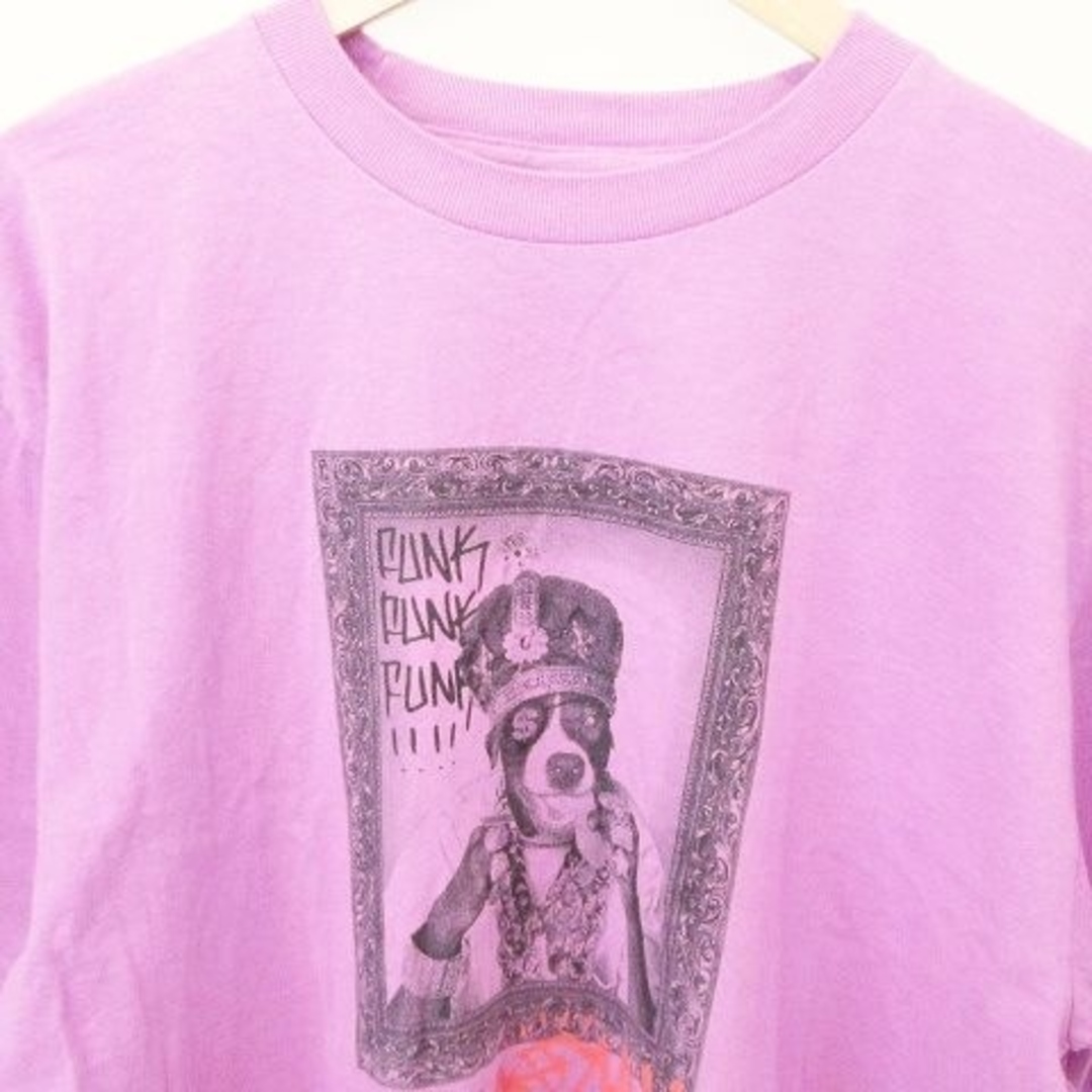 RADIALL(ラディアル)のラディアル Tシャツ 半袖 クルーネック プリント コットン 薄手 XL 紫 メンズのトップス(Tシャツ/カットソー(半袖/袖なし))の商品写真
