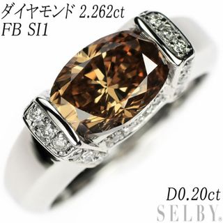 Pt900 オーバル ダイヤモンド リング 2.262ct FB SI1 D0.20ct(リング(指輪))