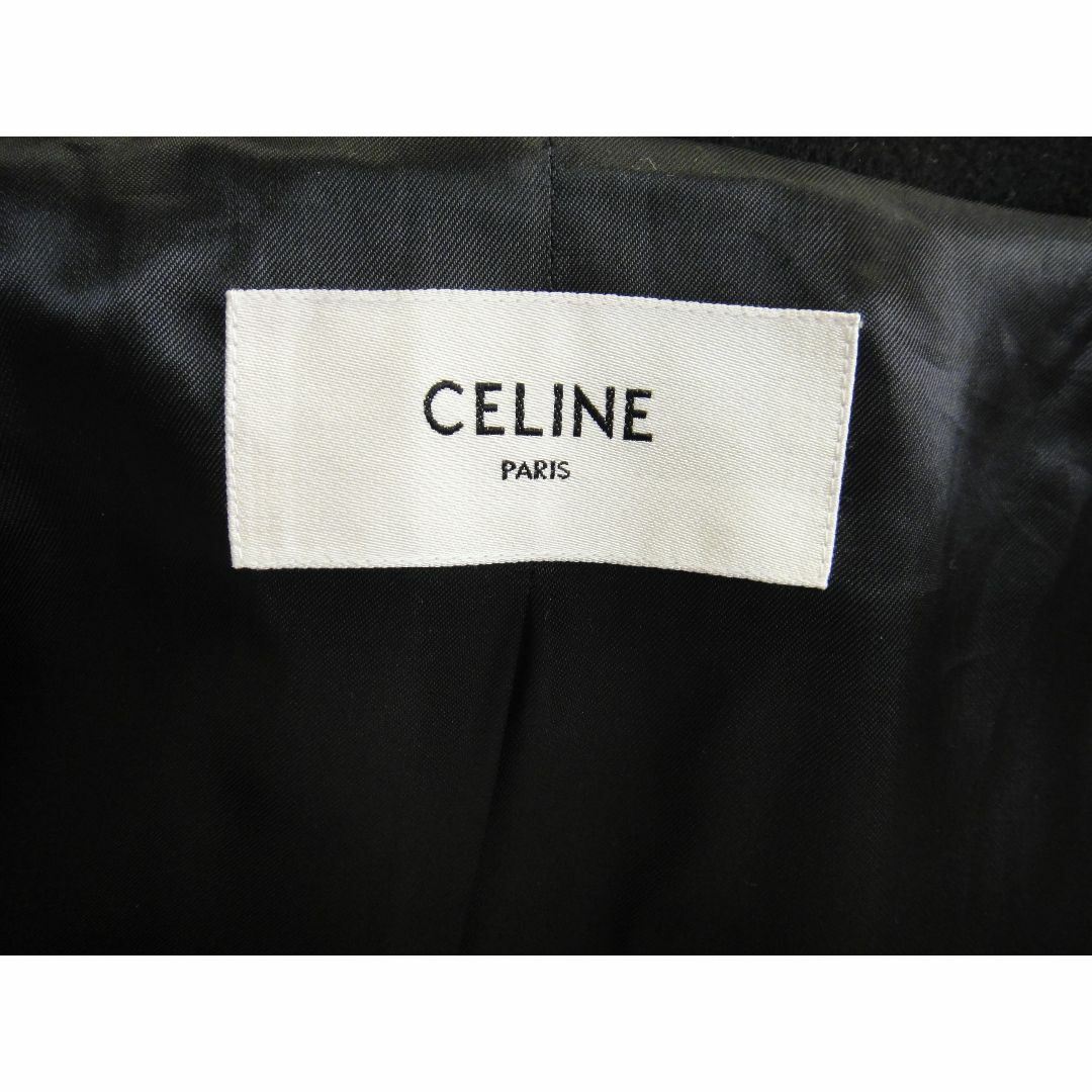 celine(セリーヌ)のCELINE カレッジパーカー ダブルフェイス ウール ブラック コート メンズのジャケット/アウター(ダッフルコート)の商品写真