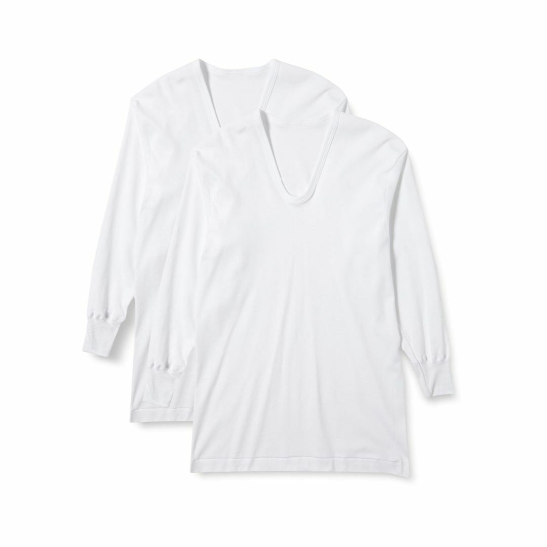 [グンゼ] インナーシャツ やわらか肌着 綿100% 抗菌防臭加工 長袖U首 2 メンズのファッション小物(その他)の商品写真