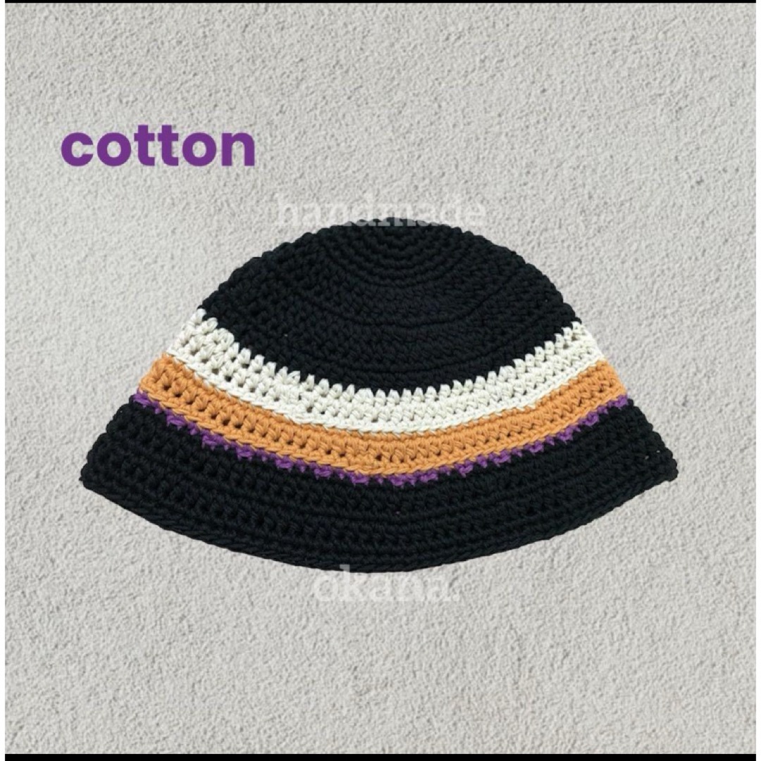 cotton /orange クロシェハット クラッシャーハット バケットハット メンズの帽子(ニット帽/ビーニー)の商品写真