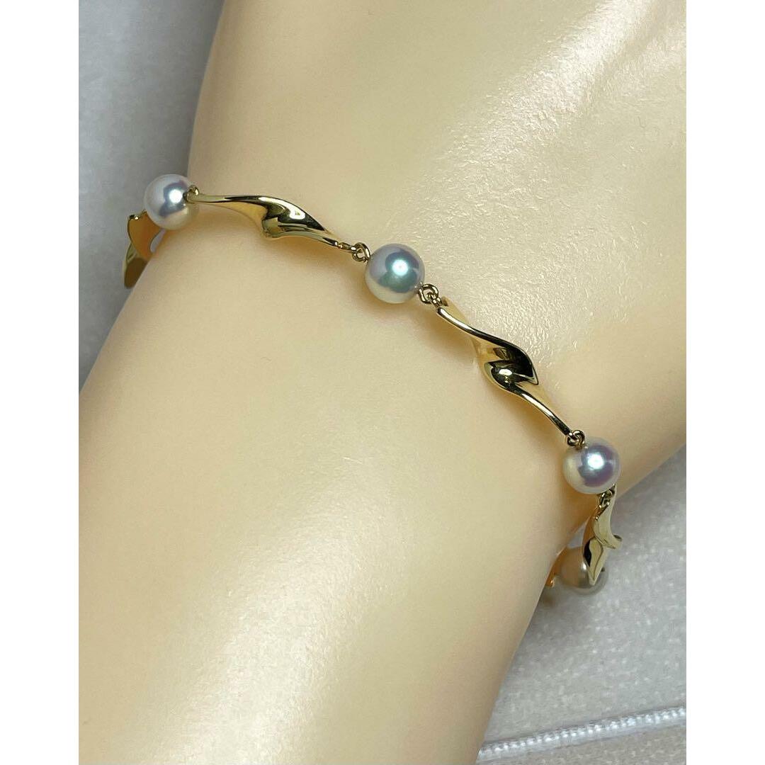 MIKIMOTO(ミキモト)のJD78★高級 ミキモト 花珠あこや真珠5.4mm K18 ブレスレット鑑別箱付 レディースのアクセサリー(ブレスレット/バングル)の商品写真