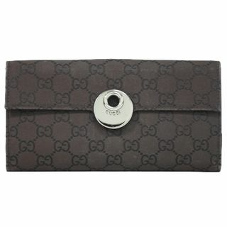 グッチ(Gucci)の本物 グッチ GUCC GG柄 長財布 ロングウォレット ナイロン ブラウン 231835 財布 ウォレット 中古(財布)