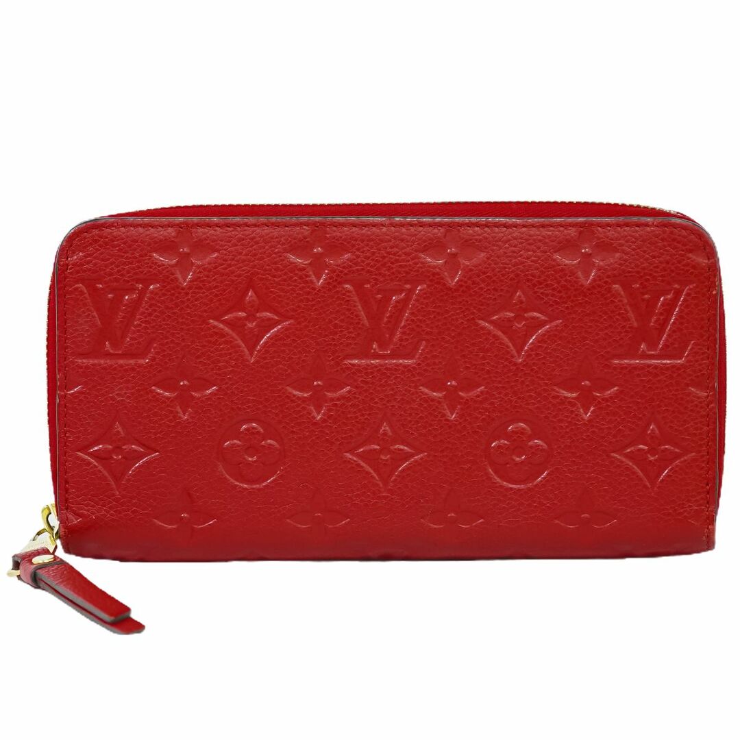 LOUIS VUITTON(ルイヴィトン)の本物 ルイヴィトン LOUIS VUITTON LV ジッピー ウォレット モノグラム アンプラント レザー ラウンドファスナー 長財布 スリーズ レッド M61865 ビトン 財布 ウォレット 中古 レディースのファッション小物(財布)の商品写真