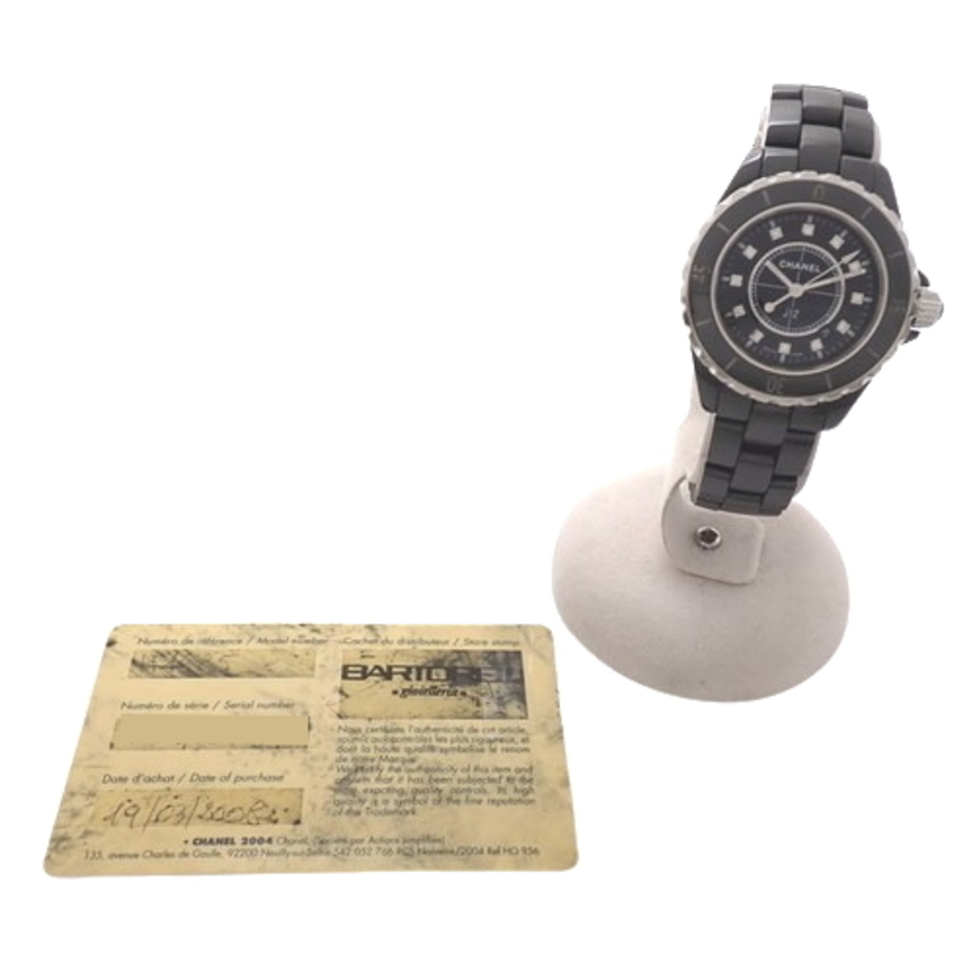 CHANEL(シャネル)の【保証書付】シャネル J12 12PD H1625 CE クオーツ 腕時計 33ｍｍ 2008年3月購入 ブラック レディース 40802094944【中古】【アラモード】 レディースのファッション小物(腕時計)の商品写真