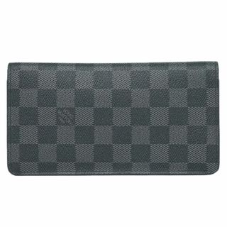 ルイヴィトン(LOUIS VUITTON)の本物 ルイヴィトン LOUIS VUITTON LV ポルトフォイユ ブラザ ダミエ グラフィット 長財布 ロングウォレット ブラック グレー N62665 ビトン 財布 ウォレット 中古(長財布)