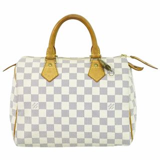 ルイヴィトン(LOUIS VUITTON)の本物 ルイヴィトン LOUIS VUITTON LV スピーディ 25 ダミエ アズール ミニ ボストンバッグ ハンドバッグ ホワイト N41534 Speedy バッグ 中古(ボストンバッグ)