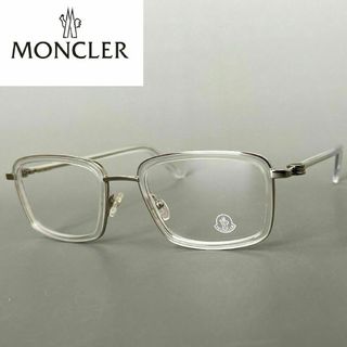 MONCLER - メガネ モンクレール スクエア クリア シルバー 銀 レクタンギュラー