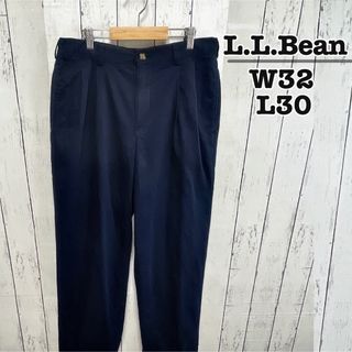 エルエルビーン(L.L.Bean)のL.L.Bean　90s　チノパン　コットンパンツ　ネイビー　W32　USA古着(チノパン)