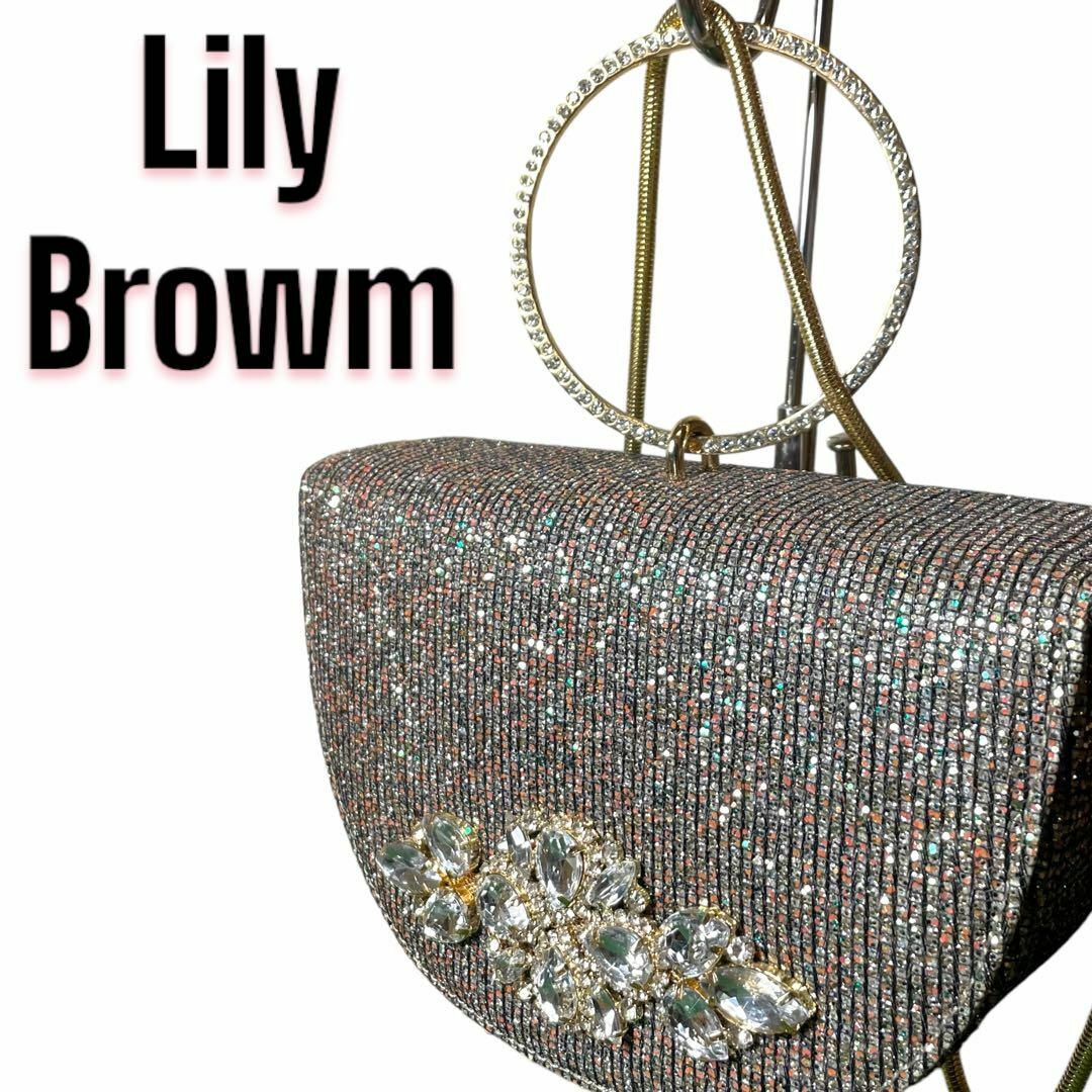 Lily Brown(リリーブラウン)のLily Brown リリーブラウン スパンコール ビジューパーティーバッグ レディースのバッグ(ハンドバッグ)の商品写真