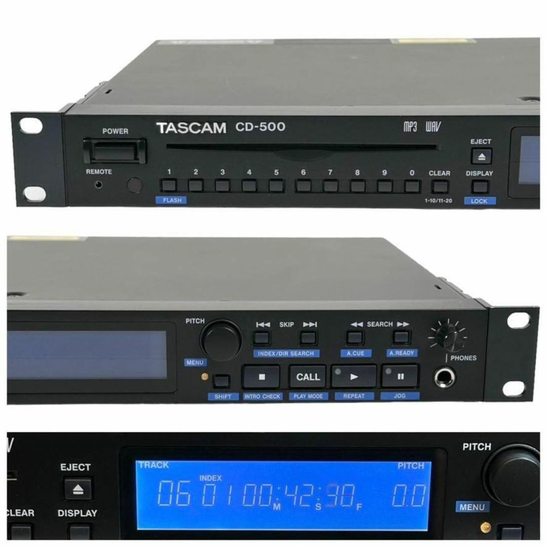 ◆優良美品◆ TASCAM CDプレーヤー 業務用1U CD-500 楽器のレコーディング/PA機器(その他)の商品写真