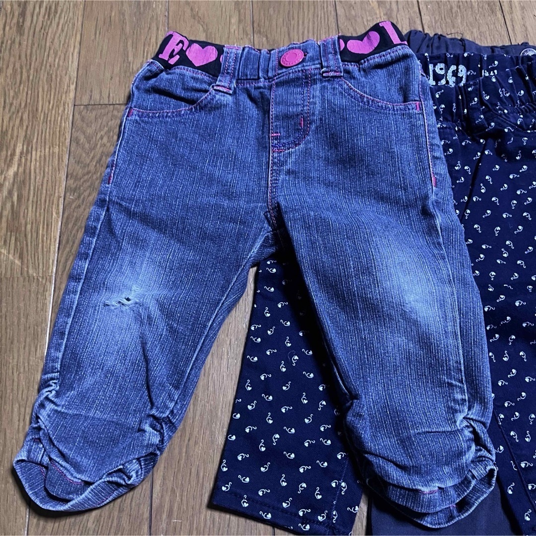 babyGAP(ベビーギャップ)のbaiya80デニムズボンパンツジーパン女の子ベビーキッズギャップオシュコシュ キッズ/ベビー/マタニティのベビー服(~85cm)(パンツ)の商品写真