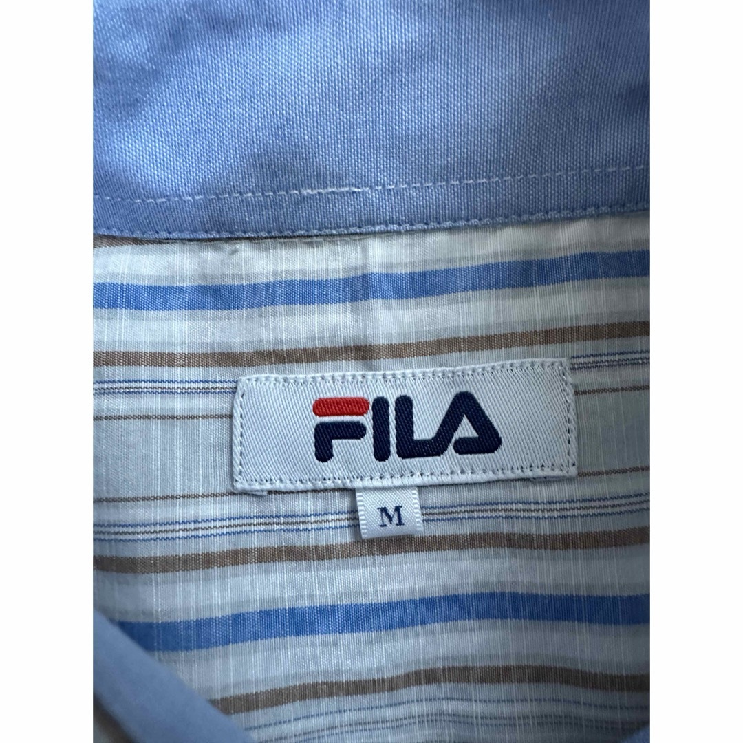 FILA(フィラ)の【美品】　フィラ　FILA ボタンダウンシャツ　ストライプ　半袖　ゴルフ メンズのトップス(シャツ)の商品写真