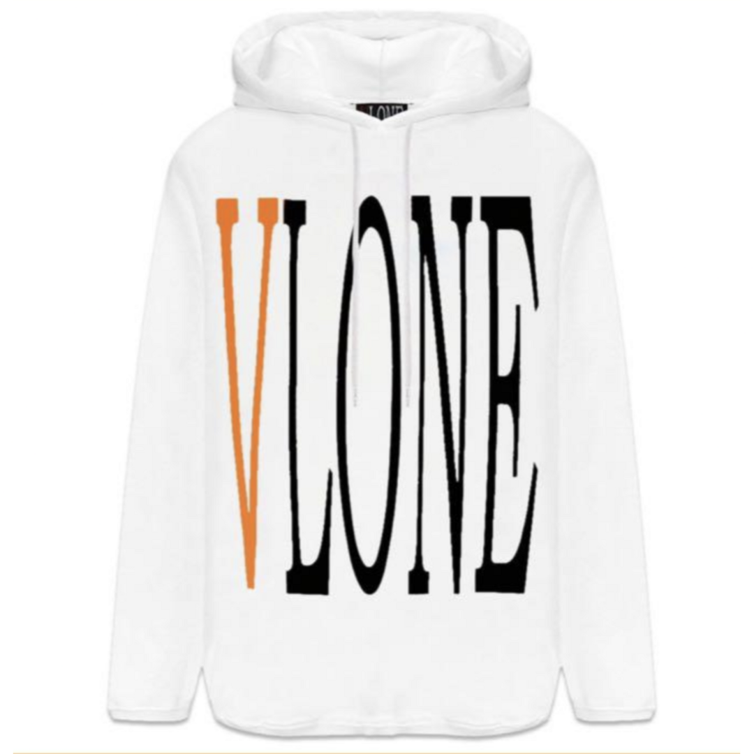 VLONE　パーカー　Mサイズ 白 オレンジ 黒 ホワイト ブラック 新品 レディースのトップス(パーカー)の商品写真