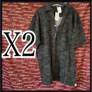 X2(4L相当)・カモフラ迷彩ポロ新品/MCV203-2062(ポロシャツ)