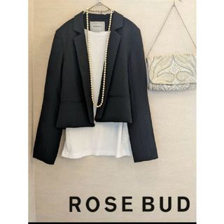 ローズバッド(ROSE BUD)の【送料無料レディース】ROSE BUD　ショート丈テーラードジャケット　黒　F(テーラードジャケット)