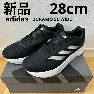 アディダス(adidas)の新品　adidas デュラモ SL ワイド　メンズ　ランニングシューズ　黒　28(スニーカー)