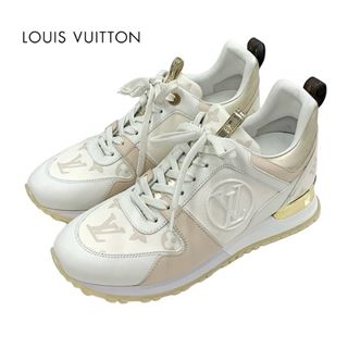 LOUIS VUITTON - ルイヴィトン LOUIS VUITTON ランアウェイライン モノグラム スニーカー 靴 シューズ キャンバス レザー ベージュ系 ホワイト ゴールド LVロゴ インヒール