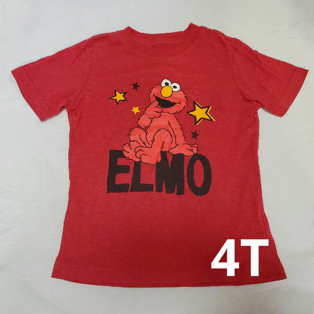 SESAME STREET(セサミストリート)のUS古着 エルモ セサミストリート 霜降り 赤 Tシャツ 4T キッズ/ベビー/マタニティのキッズ服女の子用(90cm~)(Tシャツ/カットソー)の商品写真