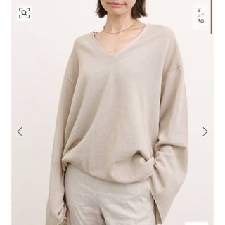 アパルトモンドゥーズィエムクラス(L'Appartement DEUXIEME CLASSE)のPIMA COTTON SILK VNECK KNIT(ニット/セーター)