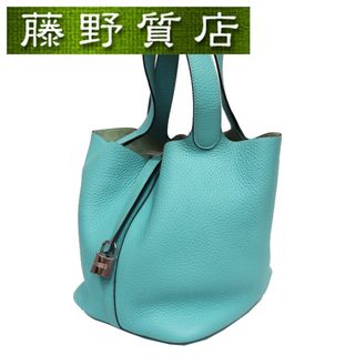 エルメス(Hermes)のエルメス HERMES ピコタンロック MM ブルーアトール トリヨン C刻印 2018年 シルバー金具 8088(ハンドバッグ)