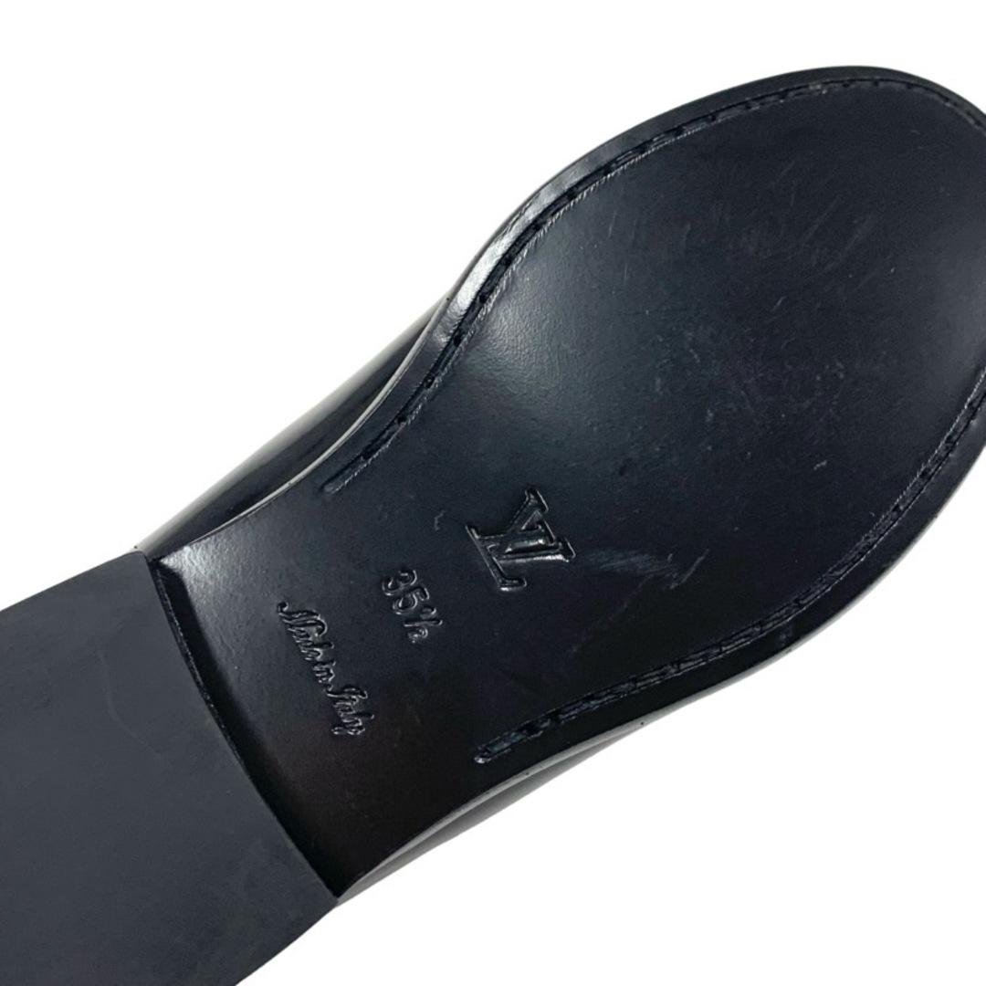 LOUIS VUITTON(ルイヴィトン)のルイヴィトン LOUIS VUITTON チェスライン モノグラム ローファー 革靴 靴 シューズ レザー ブラック ブラウン ゴールド LVサークル チェーン レディースの靴/シューズ(ローファー/革靴)の商品写真