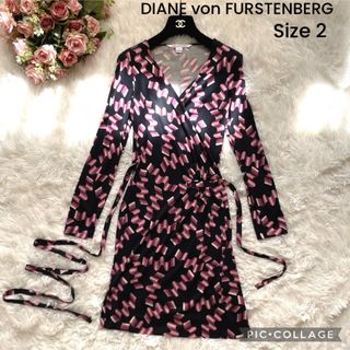 ダイアンフォンファステンバーグ(DIANE von FURSTENBERG)のDIANE von FURSTENBERG ラップワンピース シルク100%(ひざ丈ワンピース)