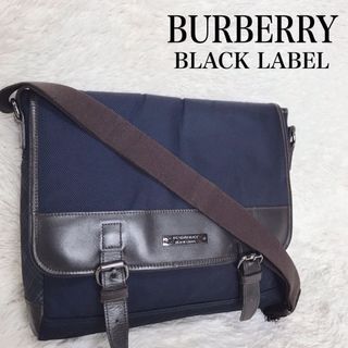 バーバリーブラックレーベル(BURBERRY BLACK LABEL)の美品 バーバリーブラックレーベル メッセンジャーバッグ ショルダーバッグ レザー(ショルダーバッグ)