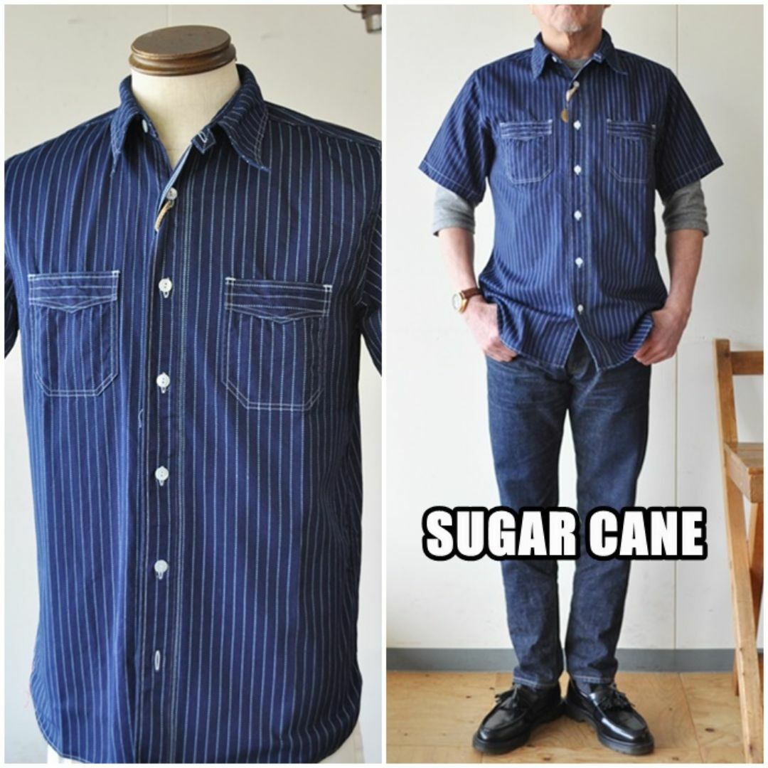 Sugar Cane(シュガーケーン)のシュガーケーン SUGAR CANE ウォバッシュ 半袖シャツ 36267 L メンズのトップス(シャツ)の商品写真