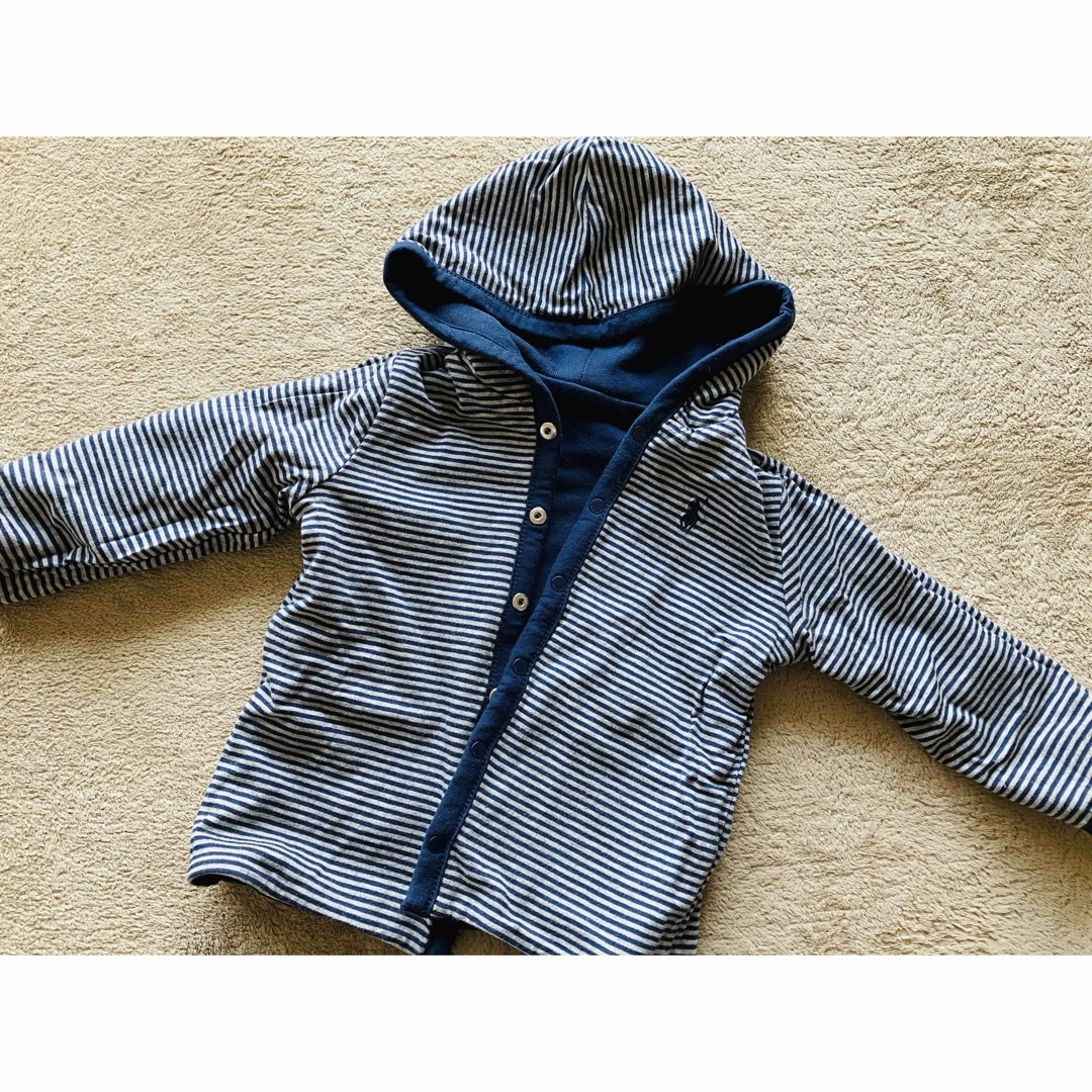 POLO RALPH LAUREN(ポロラルフローレン)の【新品】ラルフローレン リバーシブル パーカー カーディガン 80cm キッズ/ベビー/マタニティのベビー服(~85cm)(カーディガン/ボレロ)の商品写真