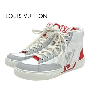 ルイヴィトン(LOUIS VUITTON)のルイヴィトン LOUIS VUITTON チャーリーライン スニーカー 靴 シューズ レザー ホワイト レッド グレー ハイカットスニーカー LVロゴ モノグラム(スニーカー)