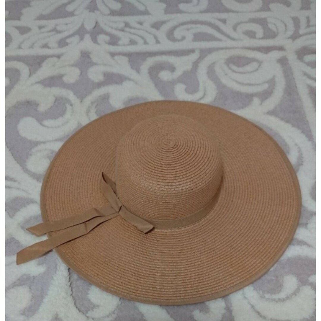 美品　♡リボンハット♡ レディースの帽子(麦わら帽子/ストローハット)の商品写真