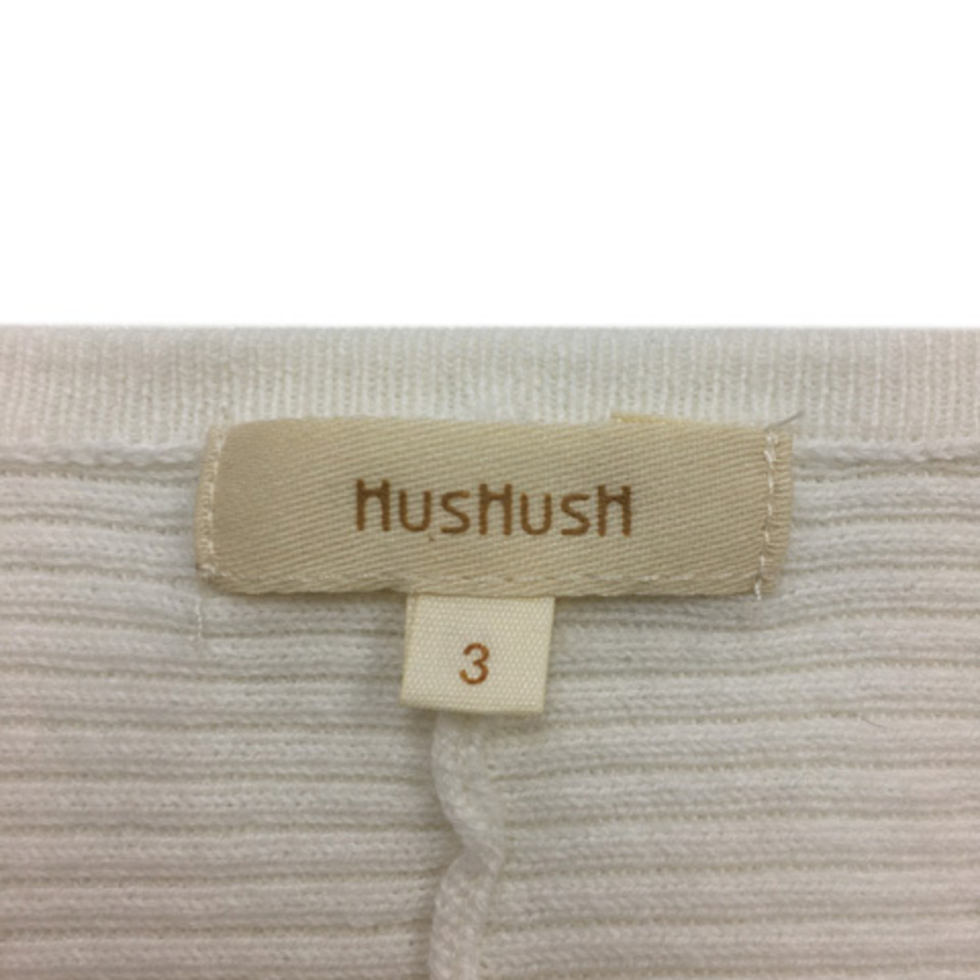 HusHush(ハッシュアッシュ)のハッシュアッシュ セーター ニット プルオーバー スリット 七分袖 L 白 レディースのトップス(ニット/セーター)の商品写真