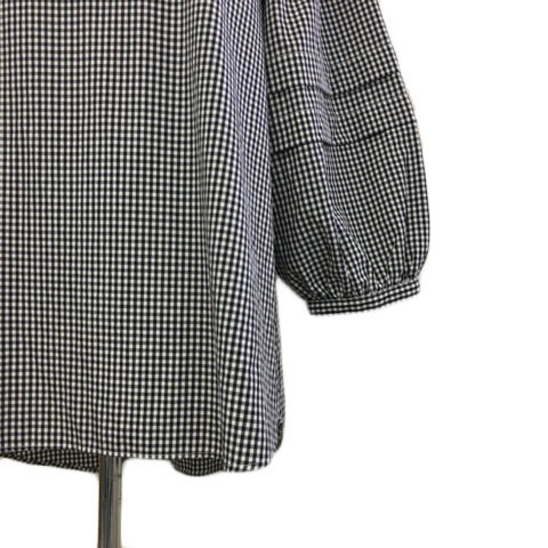 anyFAM(エニィファム)のエニィファム シャツ ブラウス ギンガムチェック 七分袖 F 黒 白 レディースのトップス(その他)の商品写真